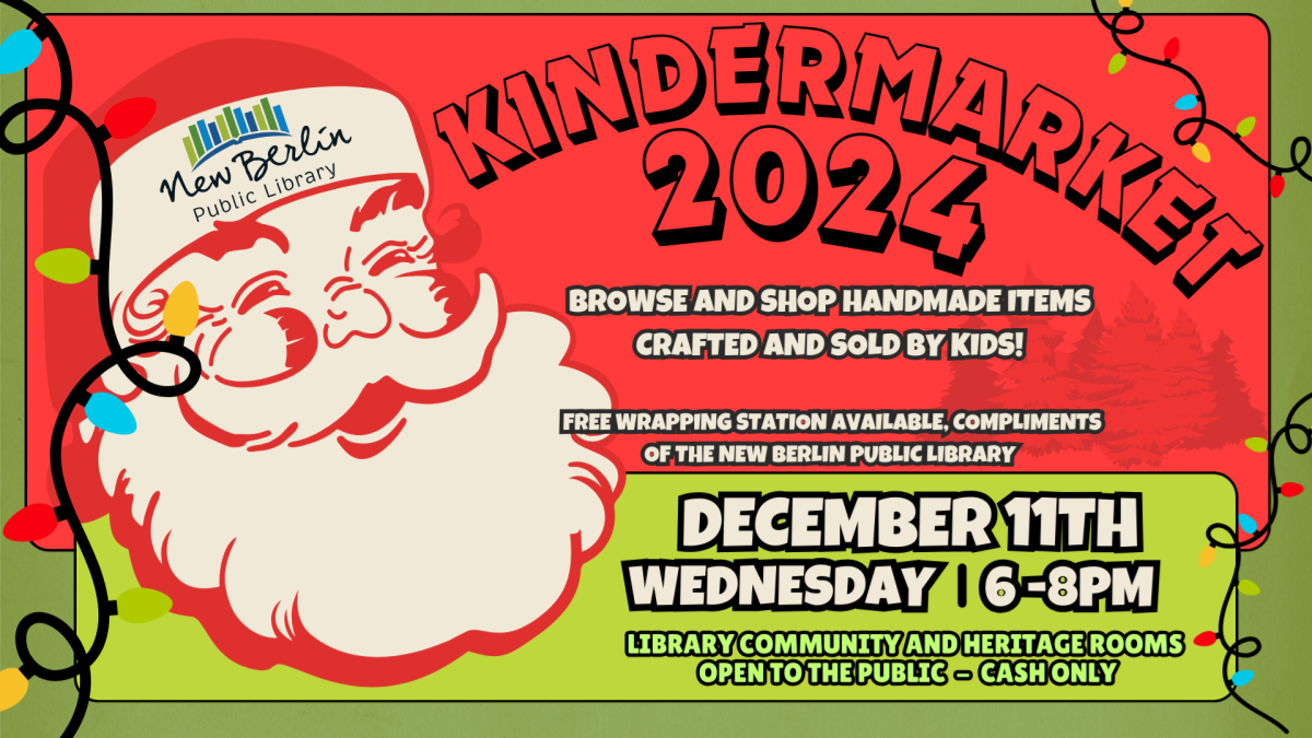 Graphic with a Santa face for the Kindermarket 2024 Graphic with a Santa face for the Kindermarket 2024